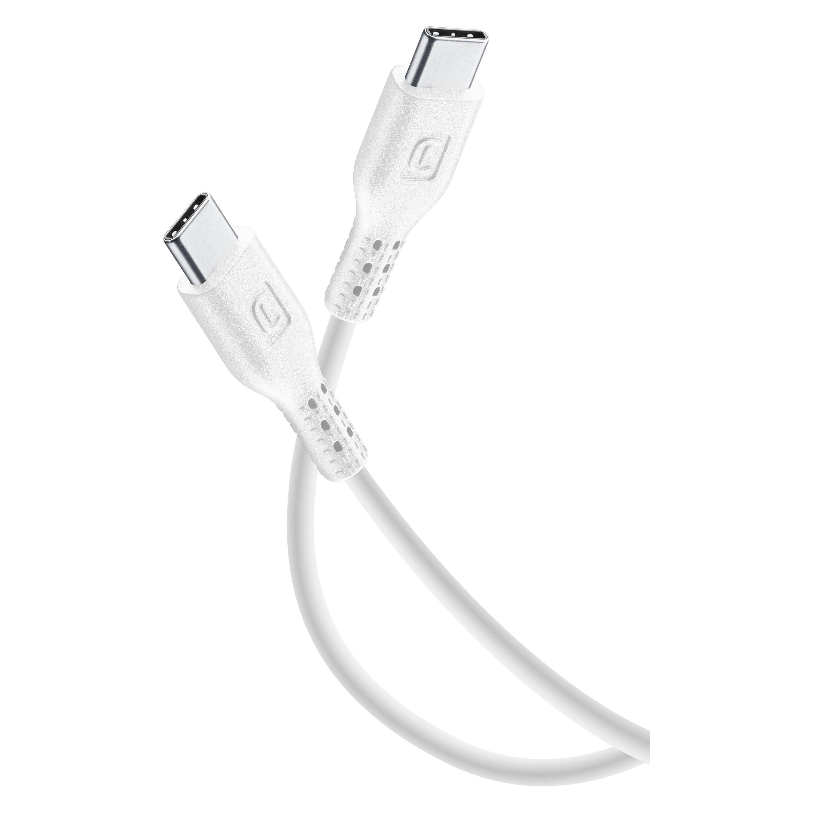 Cellularline Stromkabel für Tablet 200cm - USB-C zu USB-C (2 m, 60 W) (USBDATAC2CTAB2MW)