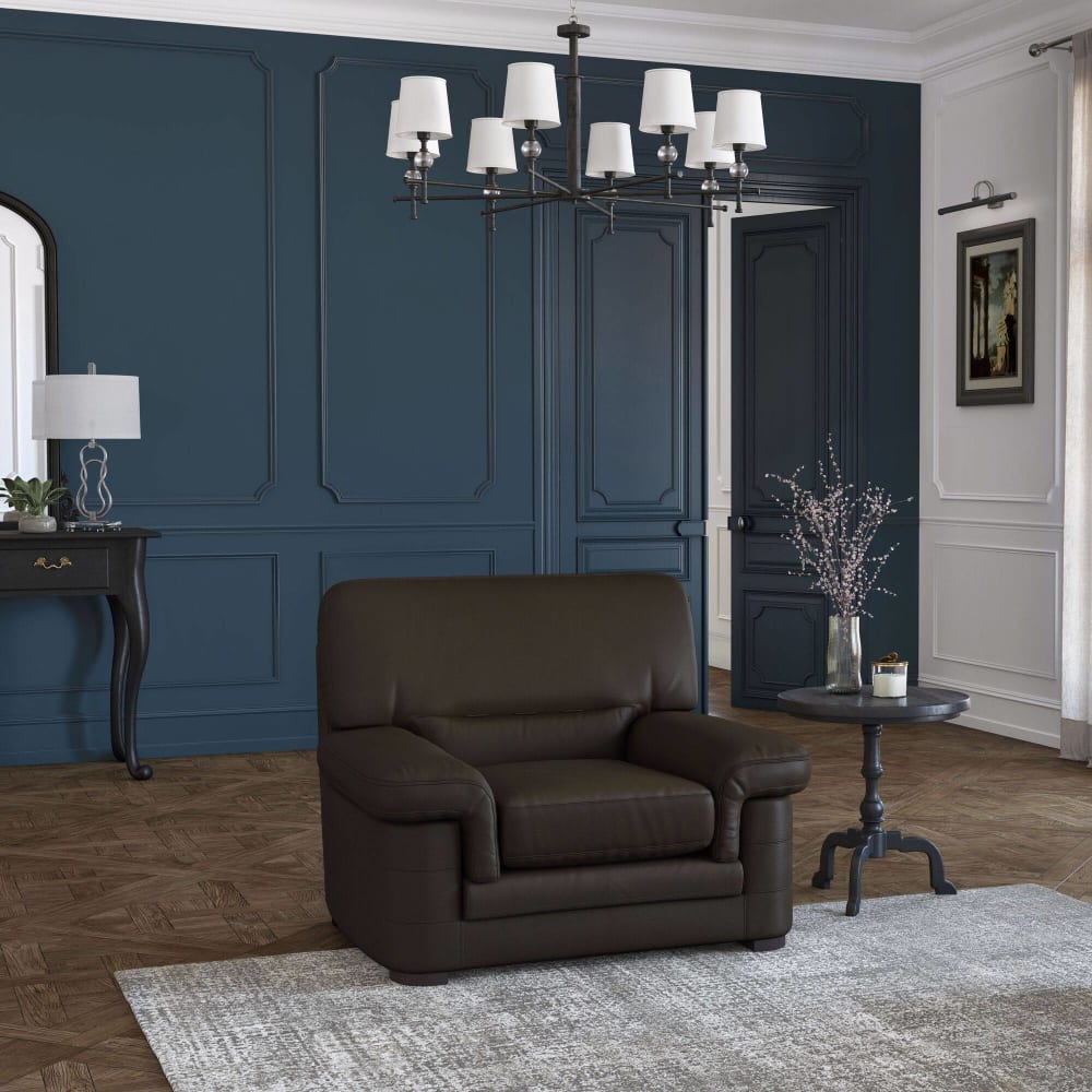 CAMIF Fauteuil cuire h90 moka Marron 109x90x97cm
