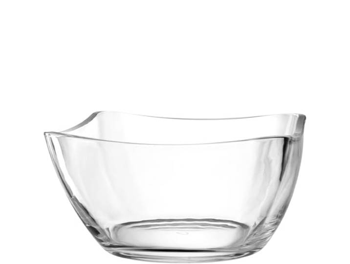 LEONARDO HOME Piazza Schale, 1 Stück, spülmaschinenfeste Servierschale, Glasschale zum Servieren, moderne Salatschale, hochwertige Funktionsschale, Höhe 12 cm, transparent, 024409