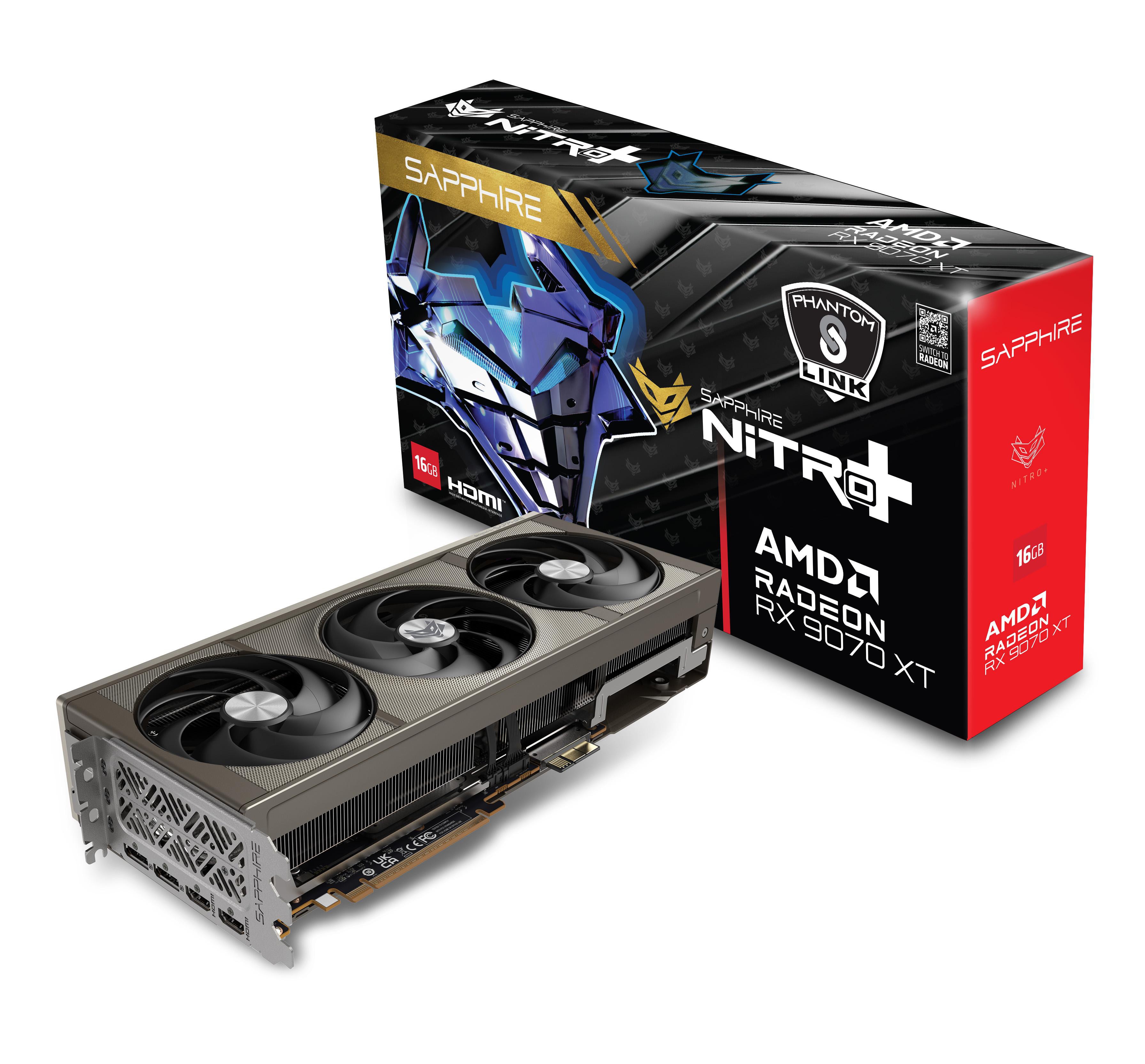SAPPHIRE NITRO+ AMD Radeon RX 9070 XT PhantomLink Edition Grafikkarte 16 GB