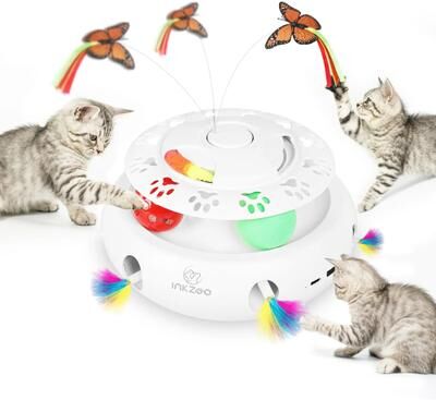 Uplift Treasures 4 In 1 Interactive Cat Toy Set upgrade white
