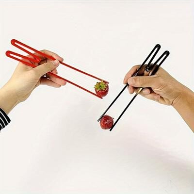 Multisell Products Hub Durable Plastic Reusable Training Chopsticks, Perfect For Enthusiasts black