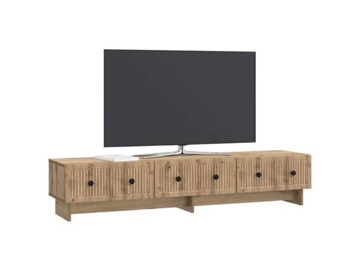GKHPYURE TV-Schrank mit 3 Schubladen, Eichenholz, handgefertigt, 147 x 34,5 Technisches Holz, Vintage-Metallgriffe, großer Wohnraum, einfache Reinigung