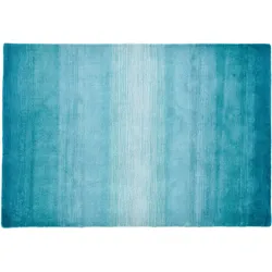 THEKO Teppich Wool Comfort Ombre türkis 190cm x 290cm