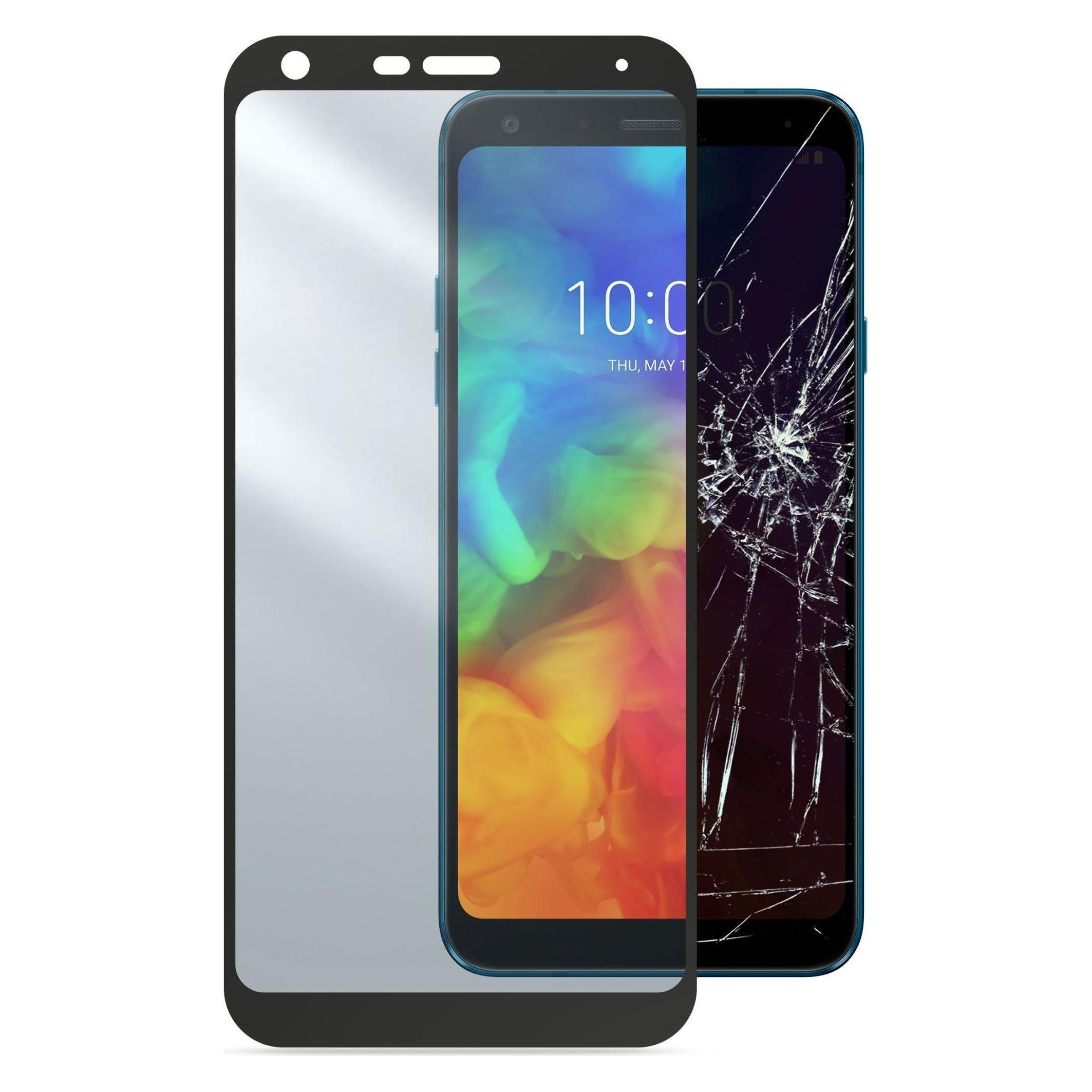 Cellularline Capsule Screen Protector, LG Q7, Black (LG Q7) (TEMPGCABLGQ7K)