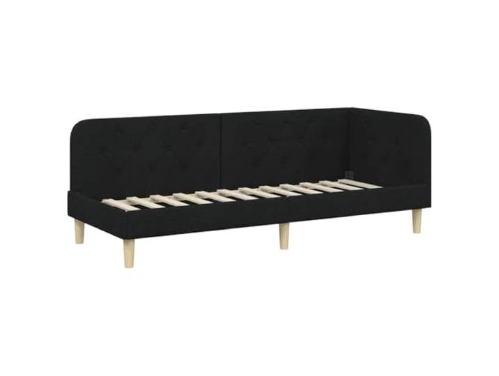 PUGYNBK Eck-Bettgestell, Schwarz, 80 x 200 cm Bezug aus Polyester, wendbare Armlehne, Design für Schlafsofa, platzsparend