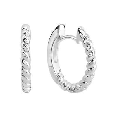Paar Creolen VIVANCE "925/- Sterling Silber rhodiniert glanz", weiß, Ohrringe, Damen, one-size, Silber 925 (Sterlingsilber)