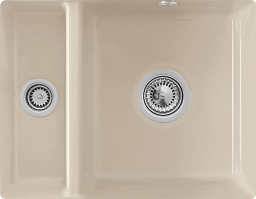 Villeroy und Boch Unterbauspüle 675802AM mit Ablaufgarnitur und Exzenterbetätigung, Almond