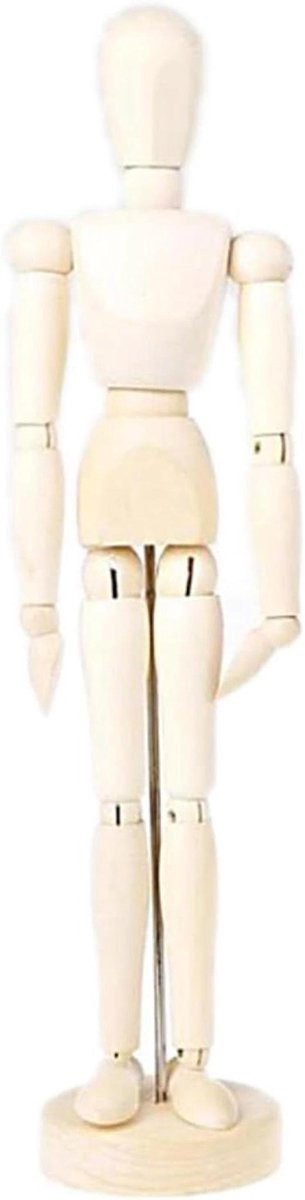 Houten Tekenpop Artistiek Model met Flexibele Gewrichten - Houtkleur