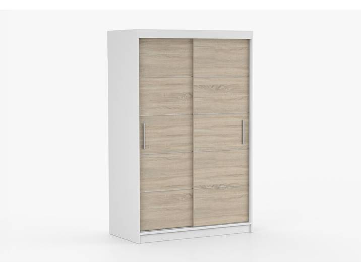 Schwebetürenschrank NEOMI 06 120 cm Weiß Sonoma Eiche