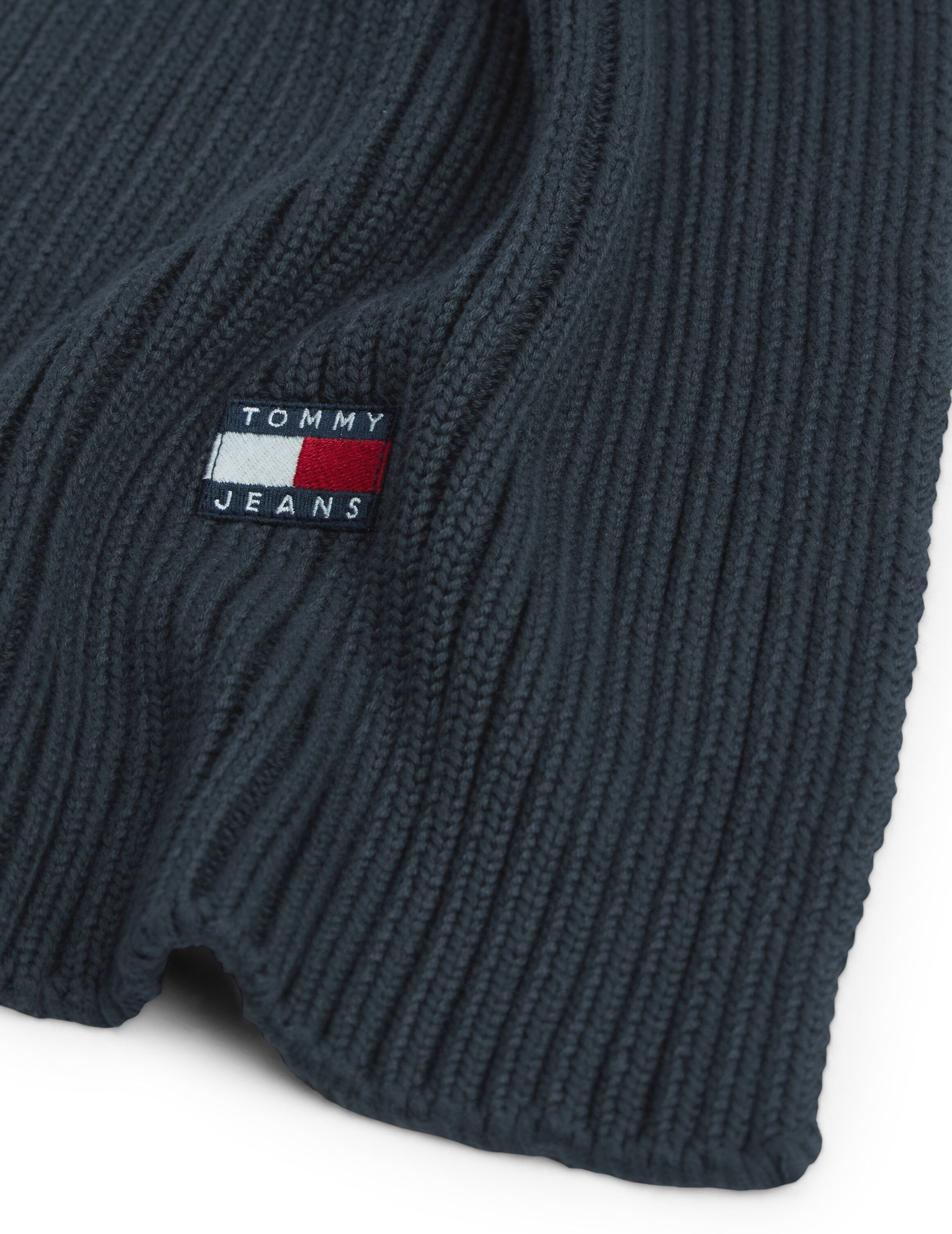 Schal TOMMY JEANS "TJW HERITAGE CORE", Damen, blau (dunkelblau), Strick, Baumwolle, Modetücher Schal dunkelblau Einheitsgröße