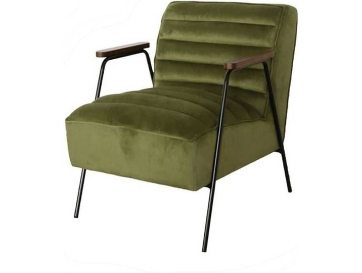 Fauteuil en velours vert Hutch - Amadeus