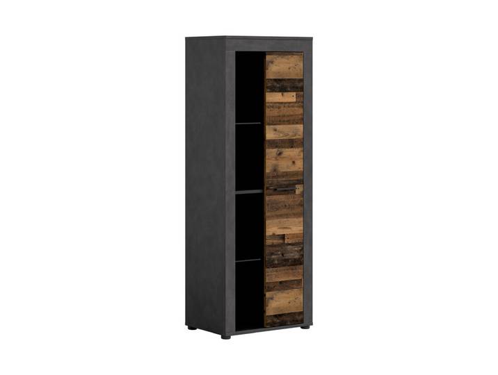Vitrine Jam 159 x 60 x 35 cm Old wood/Matera Nachbildung