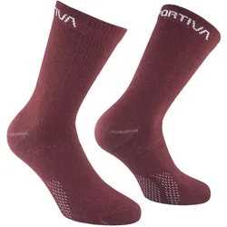 La Sportiva, Unisex, Sportsocken, Merino Hiking Socks - Merino-Wandersocken für Bergtouren (XL), Rot