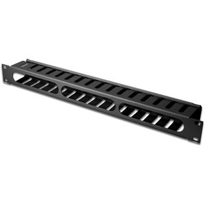 Digitus Rangierpanel DN-97617, Metall, schwarz, 19 Zoll (483 mm), mit Kabelkanal, 1HE