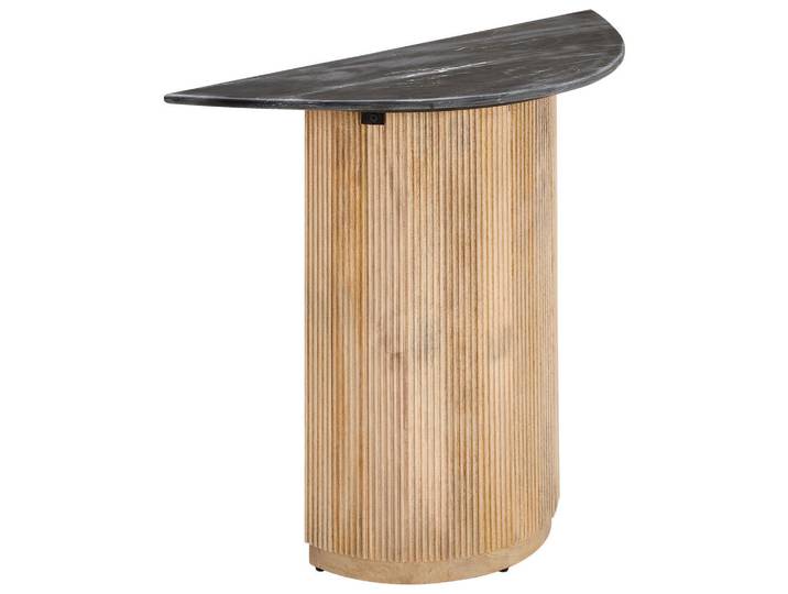 Livetastic Konsolentisch, Natur, Schwarz, Holz, Stein, Mangoholz, vollmassiv, Holz, Freiform, C-Form, 100x76x40 cm, Wohnzimmer, Wohnzimmertische, Konsolentische