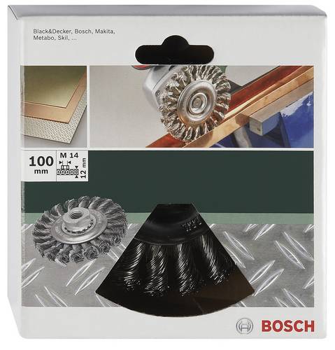Bosch Accessories Scheibenbürste für Winkel- und Geradschleifer - Gezopfter Draht, rostfrei, 100mm D= 100mm 2609256509 1St.
