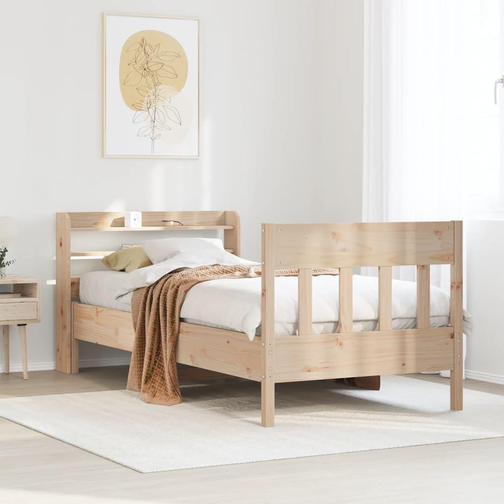 Massiver Holzrahmen für Bett mit Lattenrost, 75x190 cm