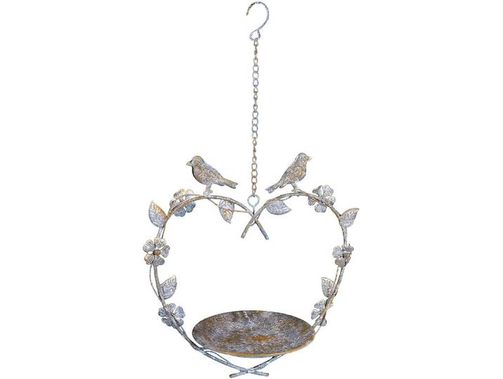 Vogeltränke AMBIENTE HAUS, grau, B:29cm H:30cm T:16cm, Metall, Haustiertränken, Vogeltränke