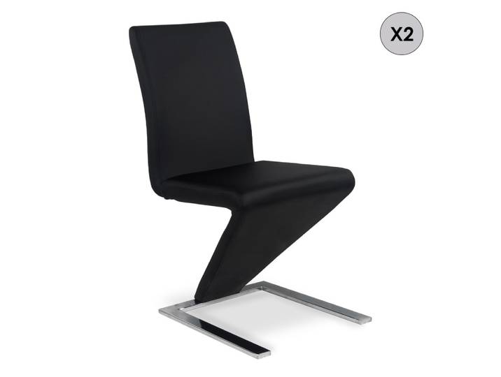 Lot de 2 chaises design noires