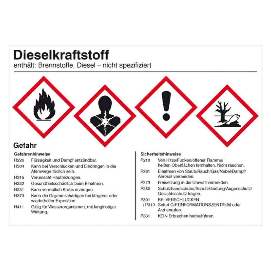 Wolk 21.B2052 Hinweisschild Dieselkraftstoff Folie selbstklebend B x H (21.B2052)
