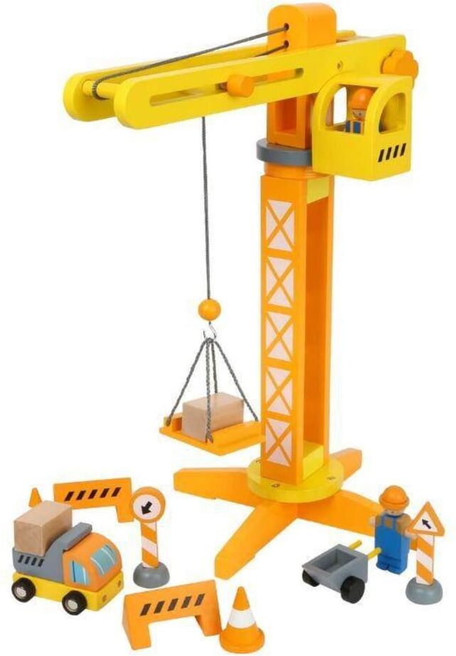 Smallfoot Grue de chantier en bois jaune Jaune 31x47x26cm