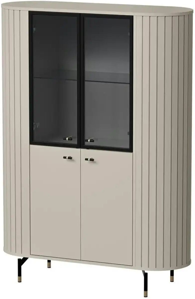 Höffner Vitrine   ¦ beige ¦ Maße (cm): B: 112 H: 155