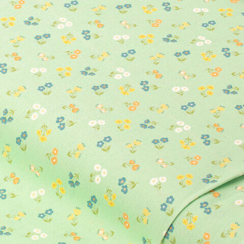 Baumwollstoff Blümchen "Dana", pastellgrün-color