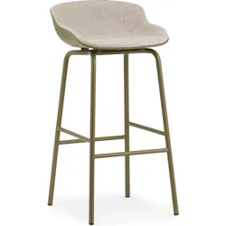 Hyg Barhocker 75 cm olivenfarben mit grau gepolsterter Sitzvorderseite