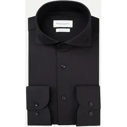 Slim-Fit Hemd Japanese Knitted Schwarz 45