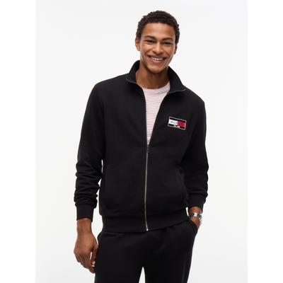 Sweatjacke TOMMY HILFIGER "BRAND LOVE SMALL FLAG REGULAR", Herren, Gr. M, schwarz, Sweatware, Obermaterial: 100% Baumwolle, regular fit, Bündchen, Sweatjacken Sweatjacke