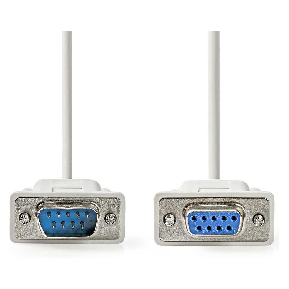Nedis Serielles Kabel | D-SUB 9-Pin Stecker | D-SUB 9-Pin-Buchse | Vernickelt | 2.00 m | Rund | PVC (2 m) (CCGL52010IV20)