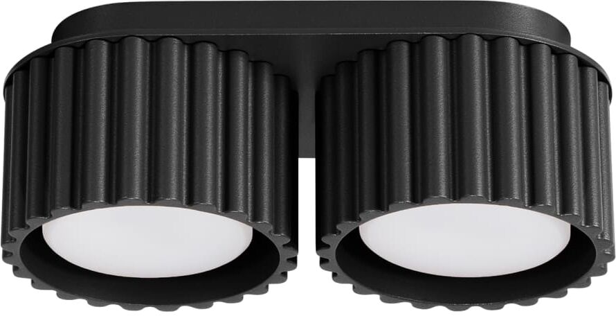 Sollux Lighting Plafonnier Aluminium Noir Gx53 2 Aura Noir 21x0x10cm