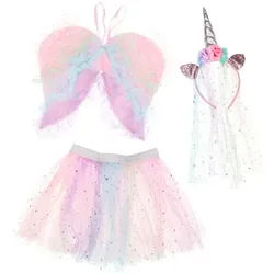 Kinder-Set "Einhorn", 3-teilig, pastell