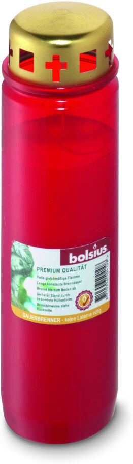 Bolsius Grablicht Nr. 9 rot mit Deckel
