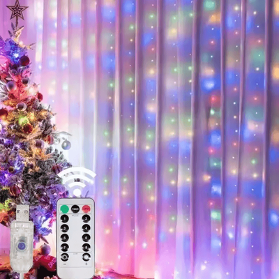 Inspire Curations 3M 4M 6M USB LED Curtain Lights With 8 Lighting Modes multicolor usb 6mx3m 600leds