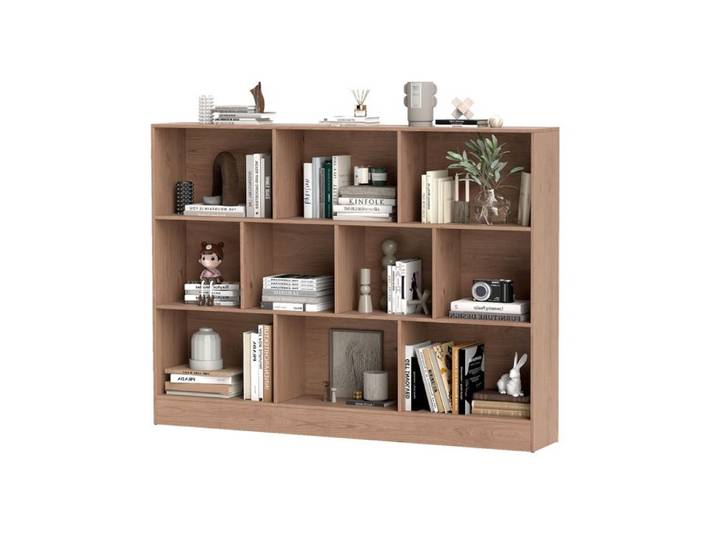 DREAMADE Bibliothèque à 3 Niveaux Etagères Ouvertes à 10 Cubes avec 2 Kits Anti-basculement pour Chambre d'Enfant Bureau