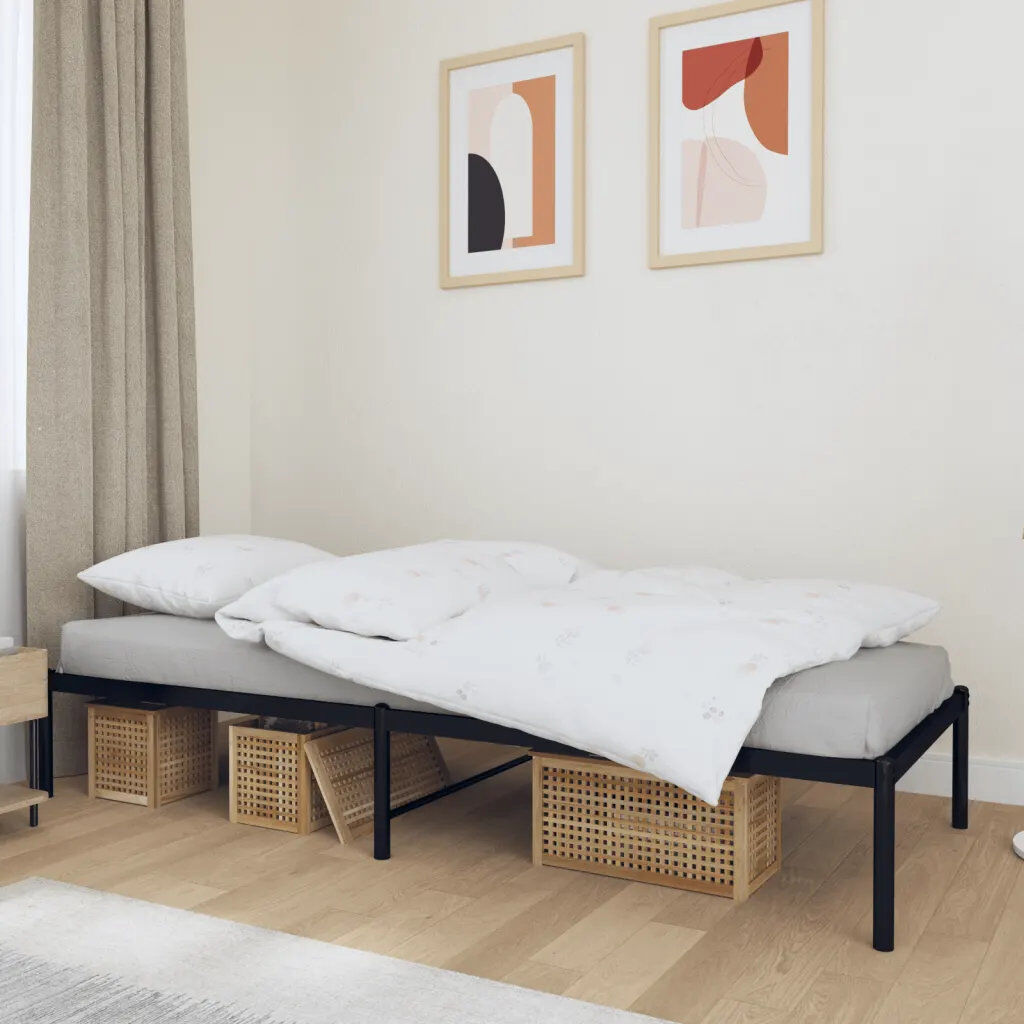 White Noise Bintou UK Super King - DE 180 X 200 Cm Metal Bed Black Small Single (2'6)