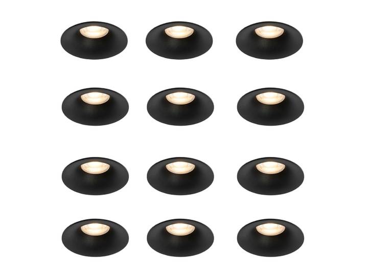Lot de 12 spots encastrés noirs