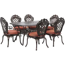 GARTENMÖBEL SET 6-Sitzer Aluminium dunkelbraun Lizzano