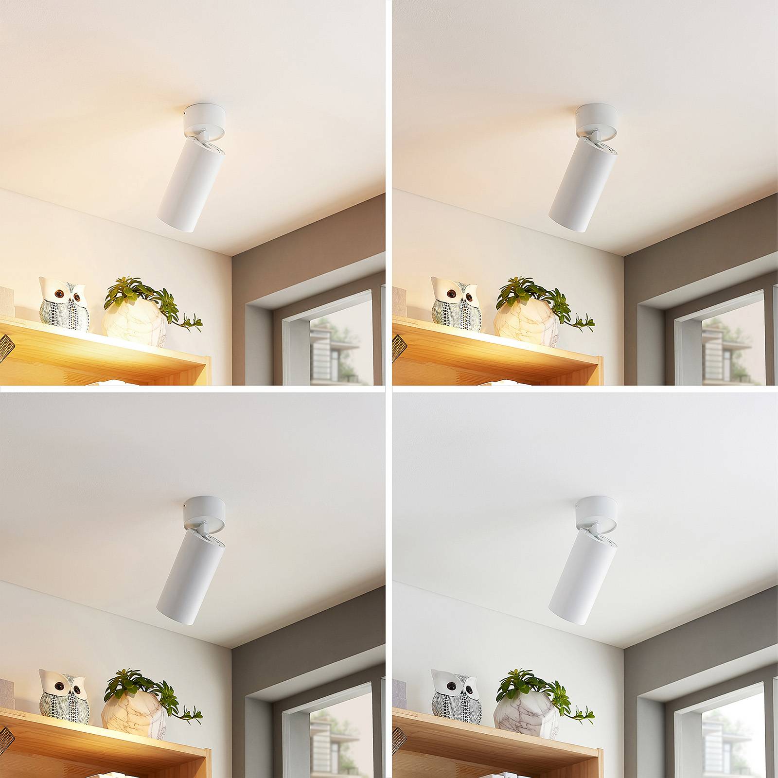 Arcchio Thabo LED-Deckenspot ausrichtbar, 21,5W Arcchio, dimmbar, weiß / opal, für Flurbereich, Aluminium, Modern, Shopbeleuchtung