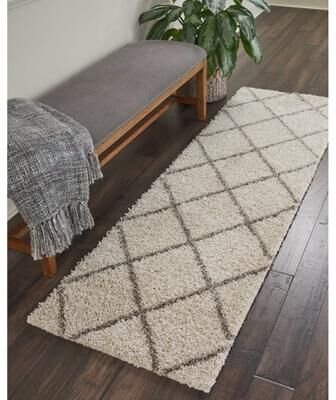 Nourison Brisbane Large Diamond Geometric Modern Shag Area Rug