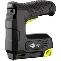 Goobay Tools 2in1 Elektrotacker-Set mit Akku, 30 Klammern pro Min, 100 Schuss Magazin, 1,5Ah