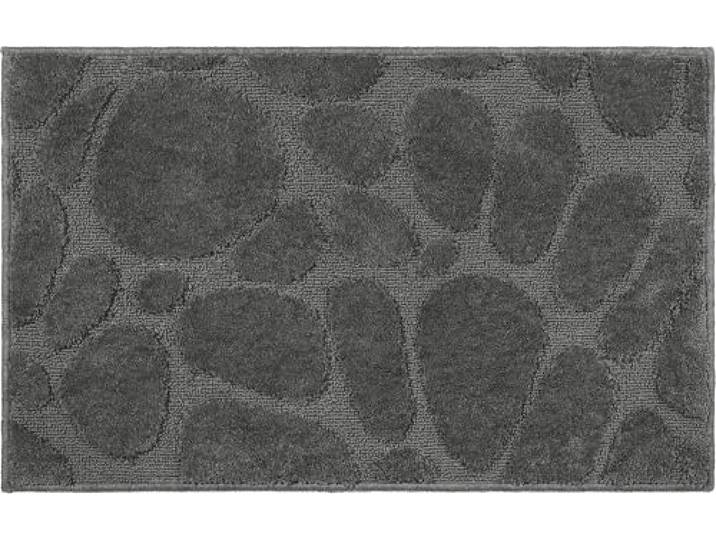 REDBEST Badematte Jacox Kieselsteine Muster anthrazit Größe 70x120 cm - Hoch-Tief-Struktur, pflegeleicht, strapazierfähig, schnell trocknend, rutschhemmend, für Fußbodenheizung geeignet