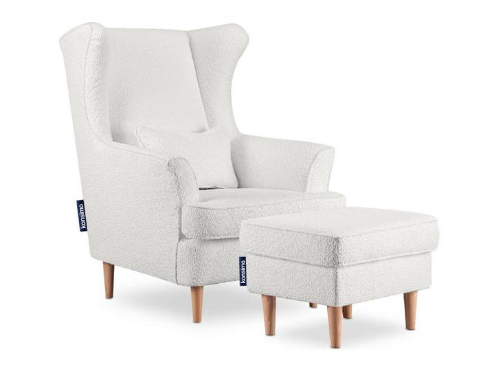 KONSIMO® Ohrensessel STRALIS Sessel, skandinavischer Stil, hergestellt in der EU, zeitloses Design