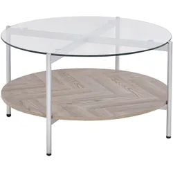 COUCHTISCH Silber/Heller Holzfarbton Lovell