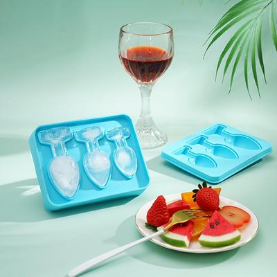 Lush Living Finds Novelty Ice Cube Mold Funny Silicone Ice Tray For Cocktails, Whiskey & Party Drink blue