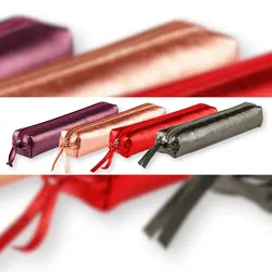 Clairefontaine 8x Schlampermäppchen aus Leder Cuirisé TM 4x2,5x19,5cm - Sortiert 400005C