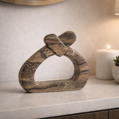 Sagebrook Home Stone Marble Decorative Object Modern Accent Sculpture for Home Decor
