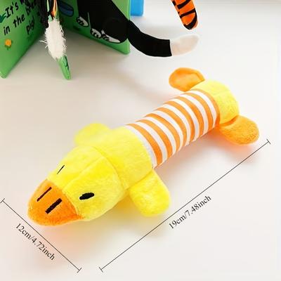 Market Central Puppy Teething Squeaky Plush Chew Toy Interactive Dog Toy For Small Dogs duck
